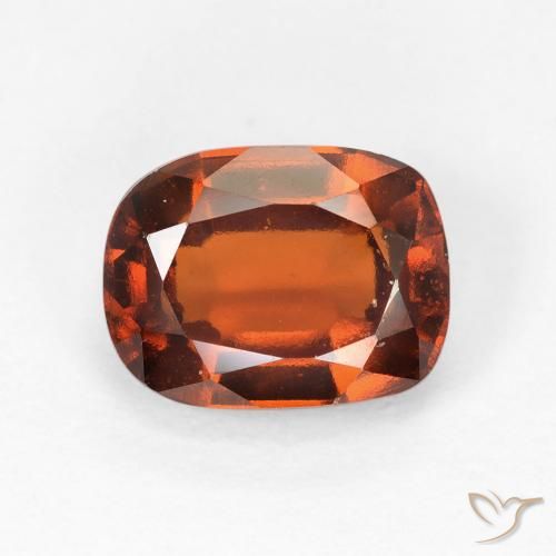 2.60ct Natural Naranja rojizo Granate Hessonita, Forma Cojín, VVS-VS