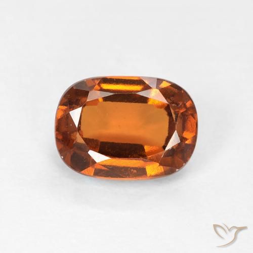 1.22ct Natural Naranja oscuro Granate Hessonita, Forma Cojín, VVS-VS