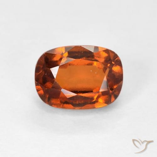 1.51ct Natural Naranja oscuro granate hessonita, Forma Cojín, VVS-VS