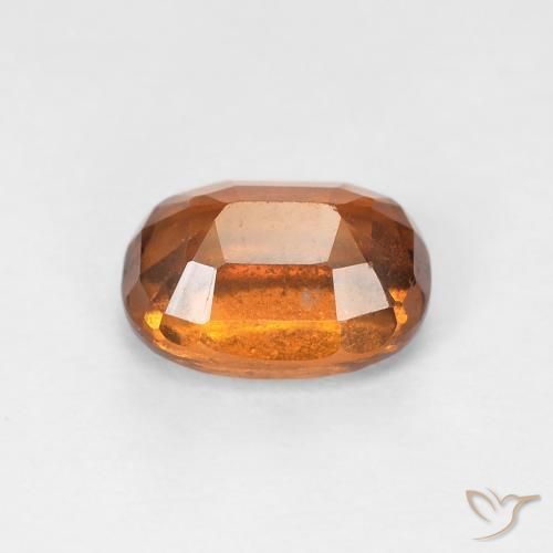 granate hessonita Ámbar naranja natural de 1.29 ct, Forma Cojín, VS-SI