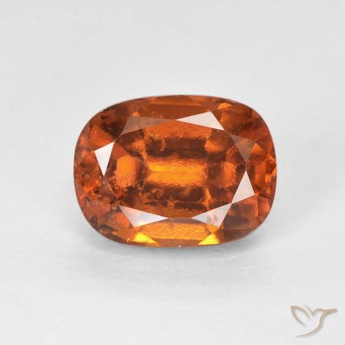 2.27ct Natural Naranja oscuro granate hessonita, Forma Cojín, VS-SI