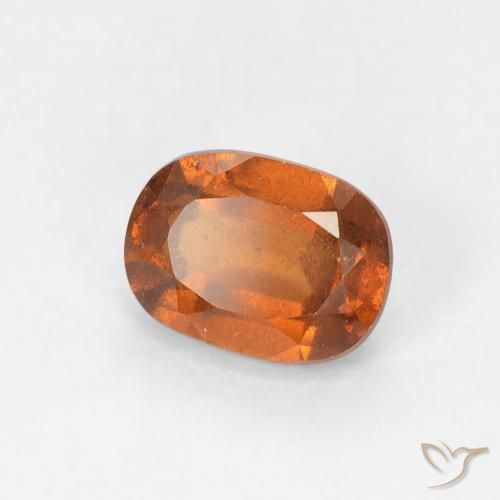 granate hessonita Naranja oscuro natural de 1.14 ct, Ovalada, VS-SI