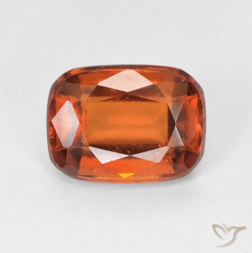 2.08ct Natural Naranja fuego granate hessonita, Forma Cojín, VS-SI