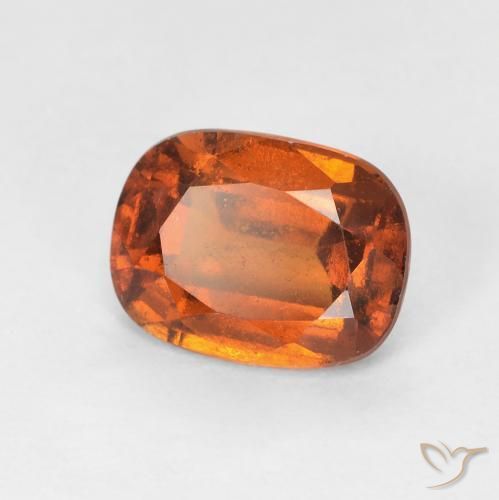 1.75ct Natural Naranja oscuro granate hessonita, Forma Cojín, VS