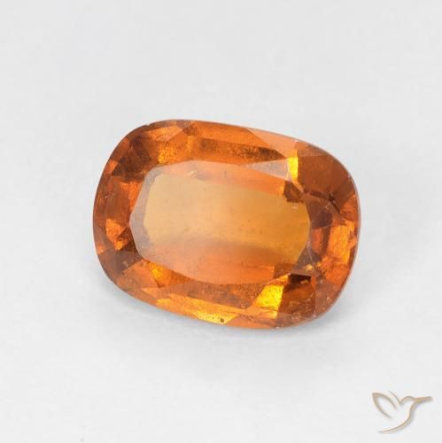 granate hessonita Naranja medio natural de 1.55 ct, Forma Cojín, VS-SI