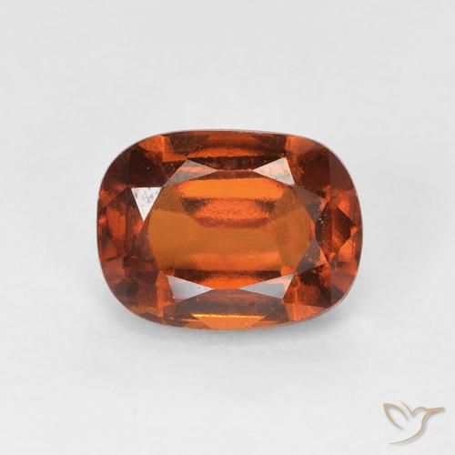 2.08ct Natural Naranja oscuro granate hessonita, Forma Cojín, VS