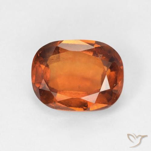 2.39ct Natural Naranja oscuro granate hessonita, Forma Cojín, VS
