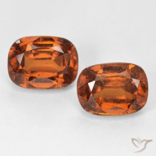 4.46ctw Natural Naranja oscuro Granate Hessonita, Forma Cojín, VS