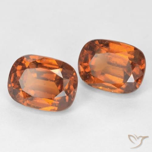 Gemas de granate hessonita Naranja oscuro natural de 4.46 ct, Forma Cojín, VS