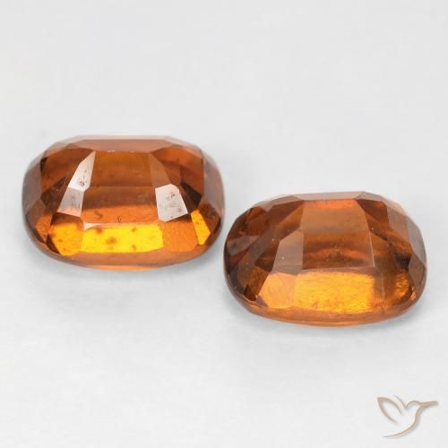 Gemas de granate hessonita Naranja oscuro natural de 4.46 ct, Forma Cojín, VS