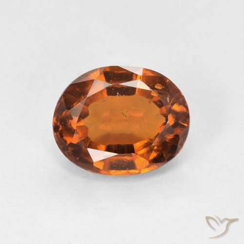 1.55ct Natural Naranja oscuro granate hessonita, Ovalada, VS