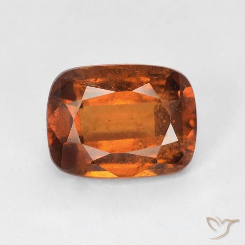 2.60ct Natural Naranja oscuro granate hessonita, Forma Cojín, VS-SI