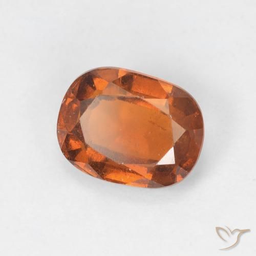 granate hessonita Medium Dark-Orange natural de 1.72 ct, Forma Cojín, VS