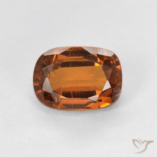 1.36ct Natural Naranja oscuro granate hessonita, Forma Cojín, VS