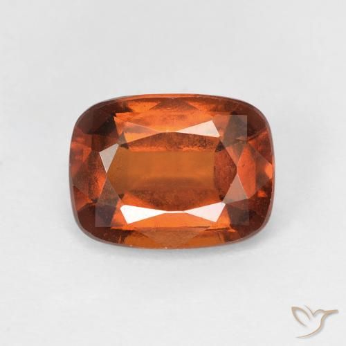 2.46ct Natural Naranja oscuro granate hessonita, Forma Cojín, VS
