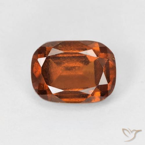 1.90ct Natural Naranja oscuro granate hessonita, Forma Cojín, VS