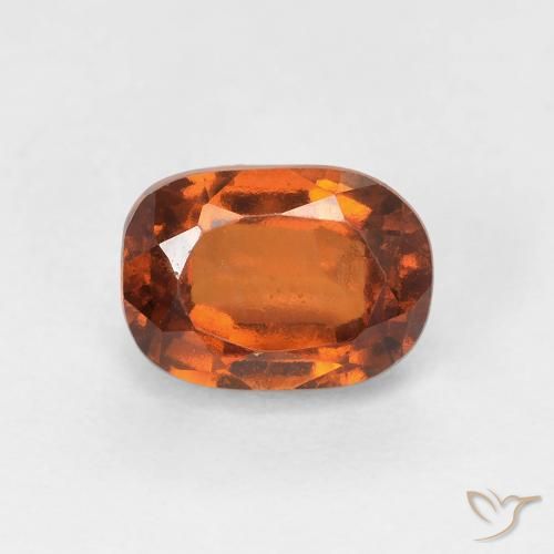 1.57ct Natural Naranja oscuro Granate Hessonita, Ovalada, VS-SI