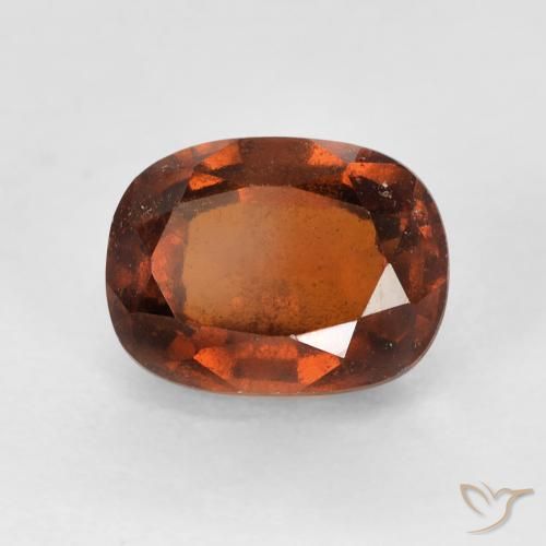 2.42ct Natural Naranja oscuro granate hessonita, Forma Cojín, VS-SI
