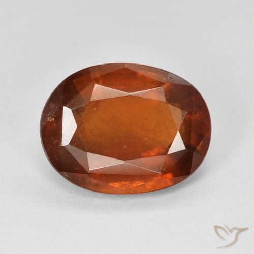 6.22ct Natural Naranja oscuro Granate Hessonita, Ovalada, SI