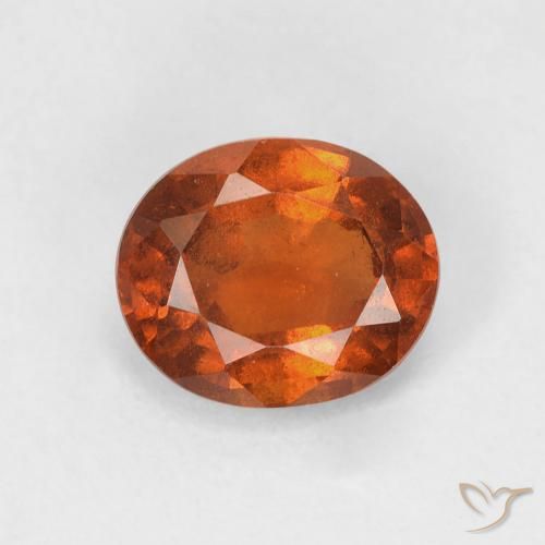 1.40ct Natural Ámbar naranja Granate Hessonita, Ovalada, VS