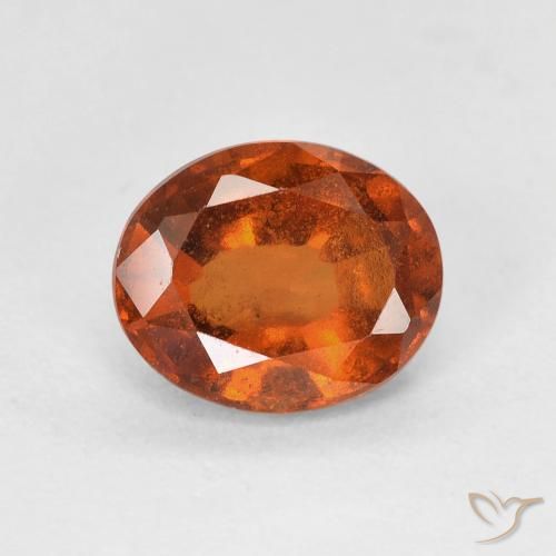 granate hessonita Naranja oscuro natural de 1.50 ct, Ovalada, VS