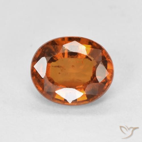 1.45ct Natural Medium Dark-Orange granate hessonita, Ovalada, VS