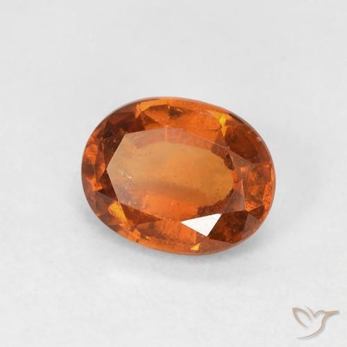 granate hessonita Medium Dark-Orange natural de 0.89 ct, Ovalada, VS