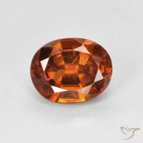 1.76ct Natural Naranja oscuro Granate Hessonita, Ovalada, VS