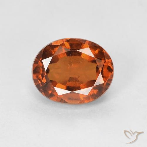 1.29ct Natural Naranja rojizo Granate Hessonita, Ovalada, VS