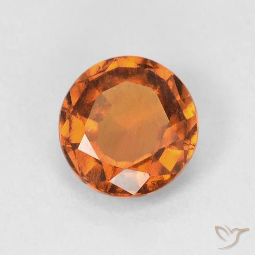 1.10ct Natural Naranja medio granate hessonita, Redondo, VVS-VS