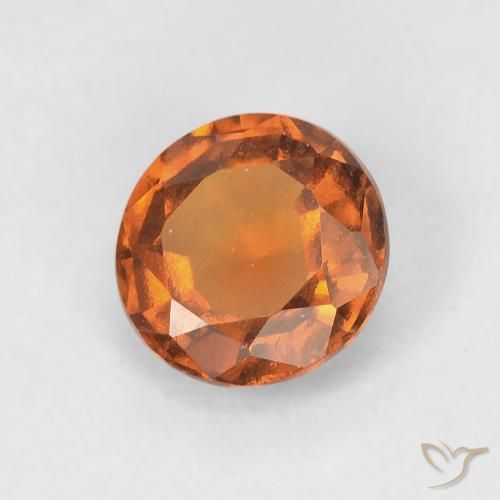 granate hessonita Naranja medio natural de 1.10 ct, Redondo, VVS-VS
