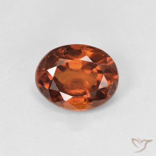 1.23ct Natural Naranja oscuro Granate Hessonita, Ovalada, VVS-VS