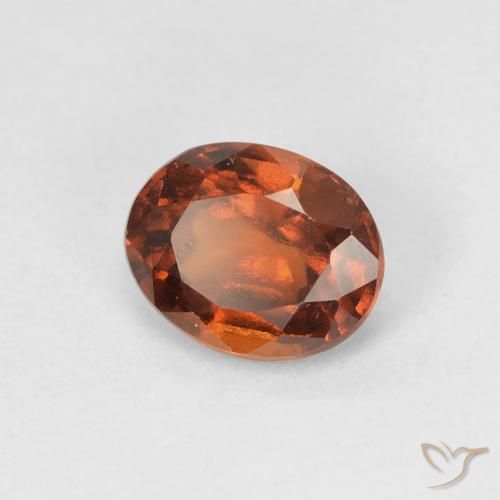 granate hessonita Naranja oscuro natural de 1.23 ct, Ovalada, VVS-VS