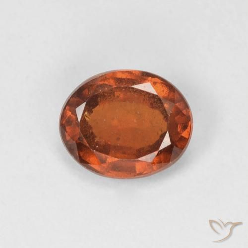 1.36ct Natural Naranja rojizo Granate Hessonita, Ovalada, VVS-VS