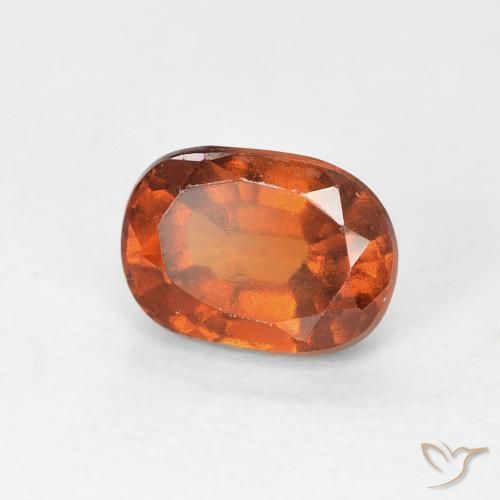 granate hessonita Medium Dark-Orange natural de 1.29 ct, Forma Cojín, VVS-VS