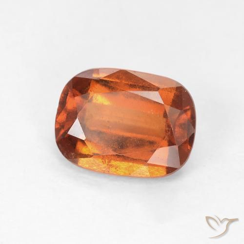 granate hessonita Medium Dark-Orange natural de 1.68 ct, Forma Cojín, VS