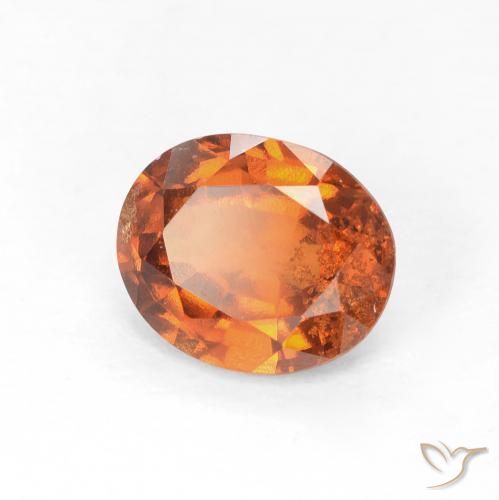 granate hessonita Naranja oscuro natural de 1.46 ct, Ovalada, VS-SI