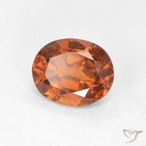 1.51ct Natural Naranja oscuro Granate Hessonita, Ovalada, VS