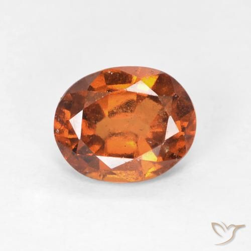 granate hessonita Naranja oscuro natural de 1.51 ct, Ovalada, VS