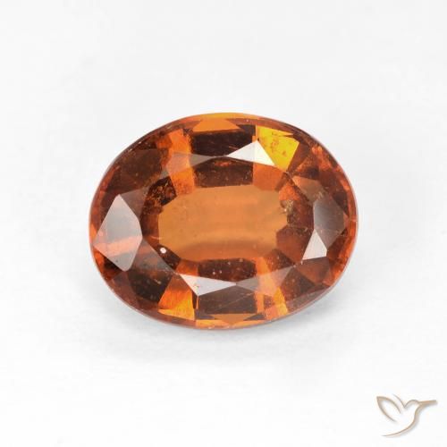 granate hessonita Naranja oscuro natural de 2.84 ct, Ovalada, VS
