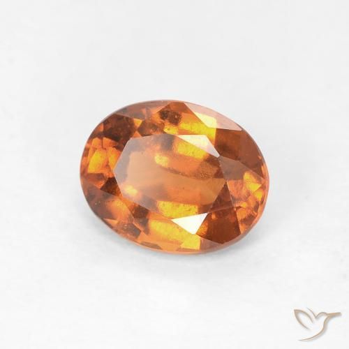 granate hessonita Naranja medio natural de 0.99 ct, Ovalada, VVS-VS