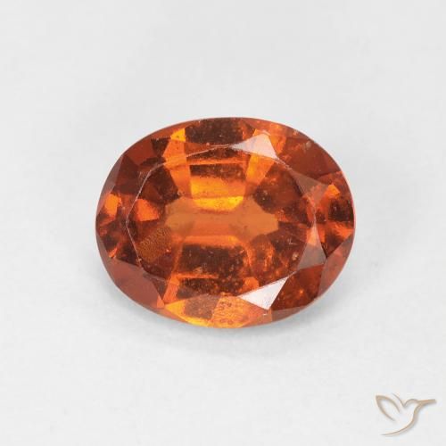 1.48ct Natural Naranja oscuro Granate Hessonita, Ovalada, VS