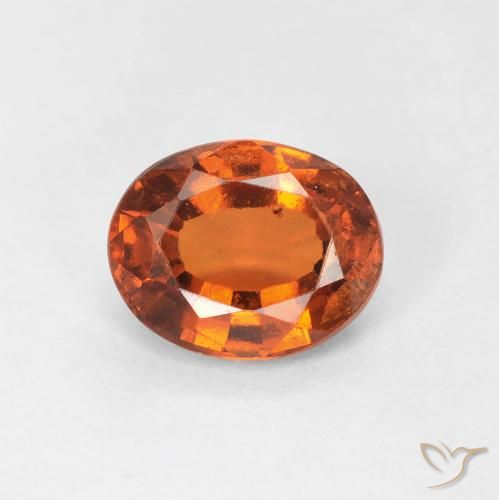 1.29ct Natural Naranja rojizo Granate Hessonita, Ovalada, VS