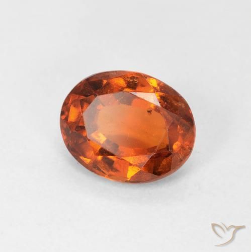 granate hessonita Naranja rojizo natural de 1.29 ct, Ovalada, VS