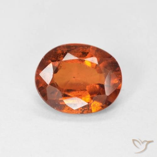 1.39ct Natural Medium Dark-Orange granate hessonita, Ovalada, VS