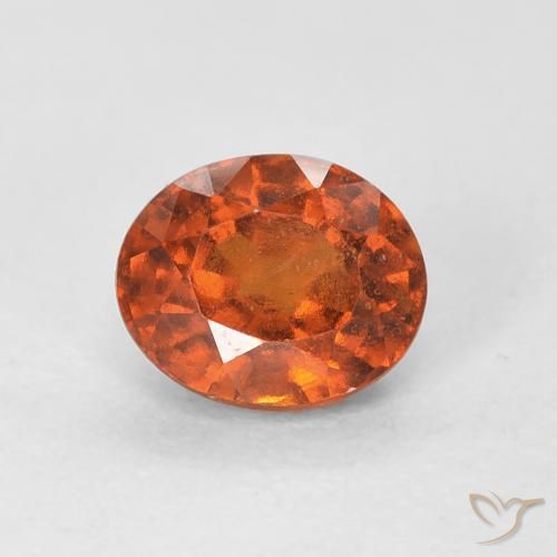 0.78ct Natural Naranja cálido Granate Hessonita, Ovalada, VS