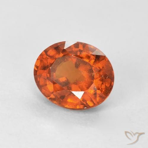 granate hessonita Naranja cálido natural de 0.78 ct, Ovalada, VS
