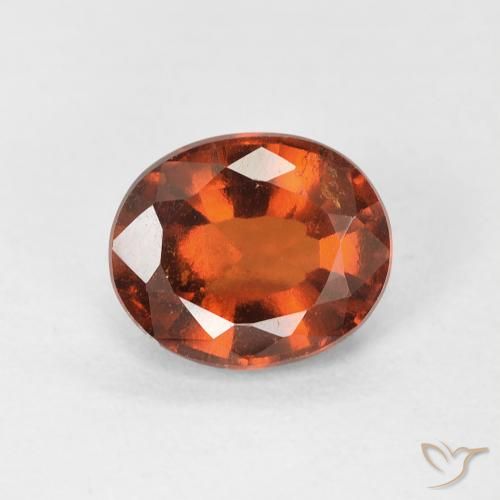 1.21ct Natural Naranja rojizo Granate Hessonita, Ovalada, VS