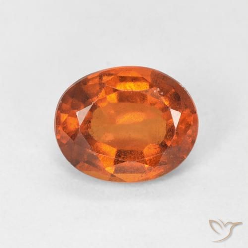 1.47ct Natural Naranja oscuro Granate Hessonita, Ovalada, VS