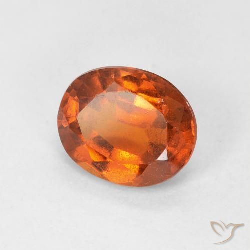 granate hessonita Naranja oscuro natural de 1.47 ct, Ovalada, VS